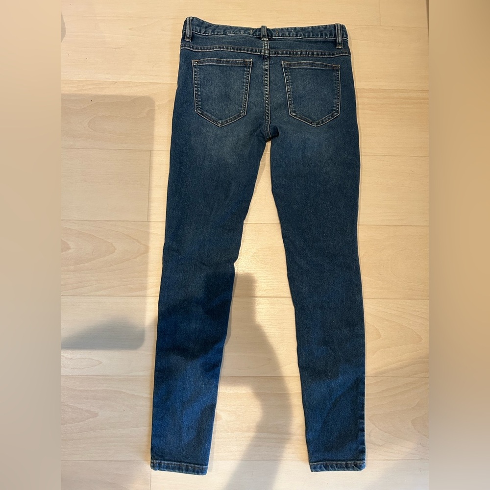 Free People Womens Busted Knee Denim Distressed Skinny Jeans Size 26 - Picture 9 of 9